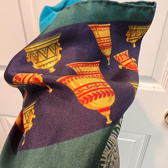 Valentino Scarf. 100% Silk. Hand Rolled. Made in Italy. 35” - Picture 11 of 15